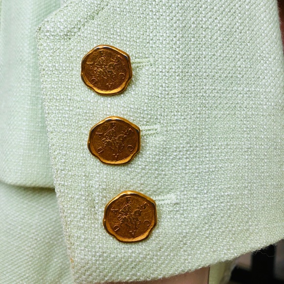 ✨Escada Margaretha Ley Skirt Suit Gold Logo Button - Picture 14 of 15